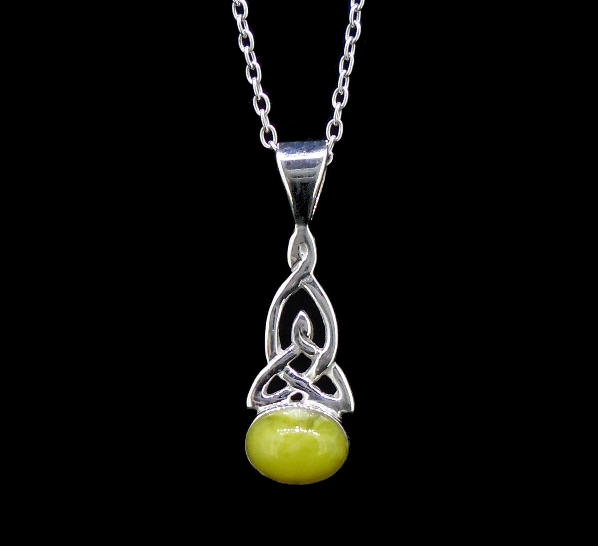 Delicate Highland Marble Celtic Sterling Silver Pendant