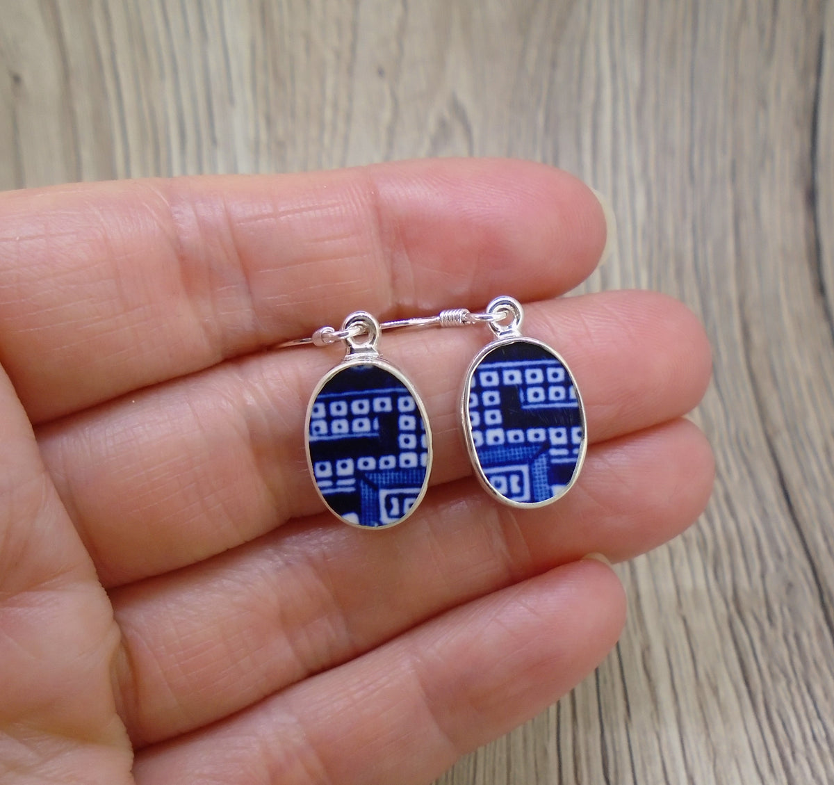 Old Willow 'Geometric' Sterling Silver Earrings