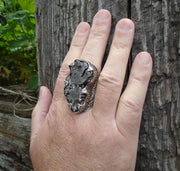'Star-kindler' Colossal Meteorite Sterling Silver Ring