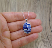 Old Willow 'Geometric' Sterling Silver Oval Pendant