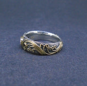 'Tonn-mara' Scottish Amethyst & Elie Ruby Scottish Gold & Silver Ring