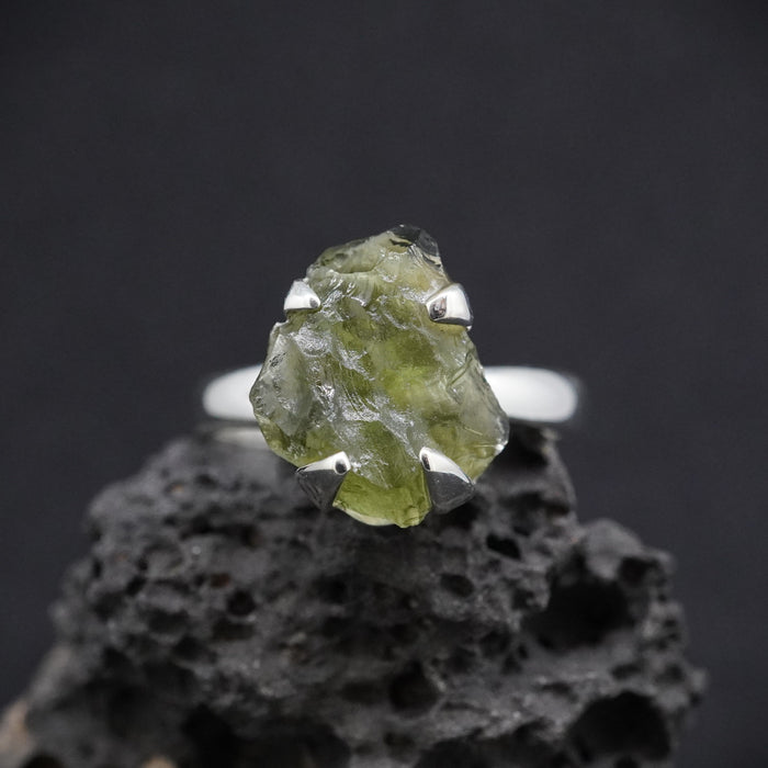 Moldavite Sterling Silver Ring