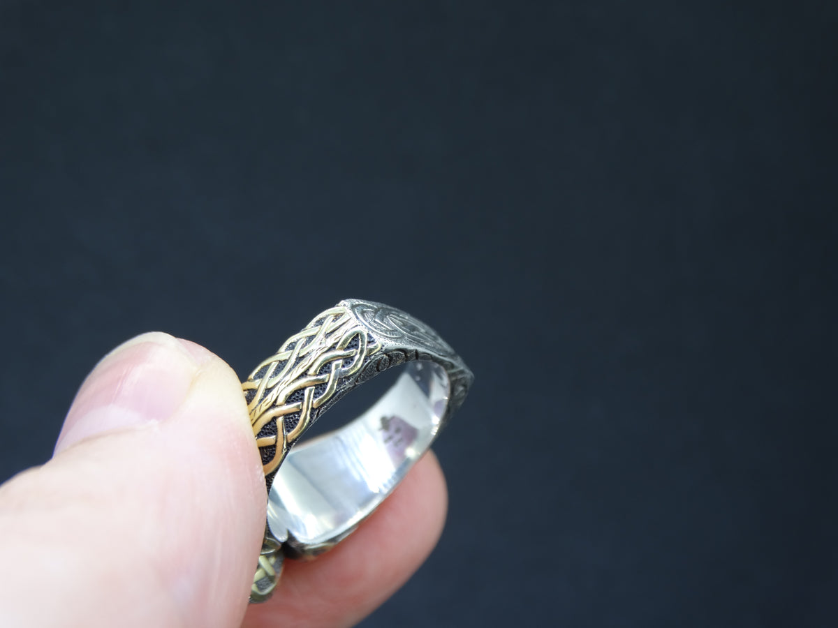 Cairngorm Quartz Scottish Gold and Sterling Silver Ring