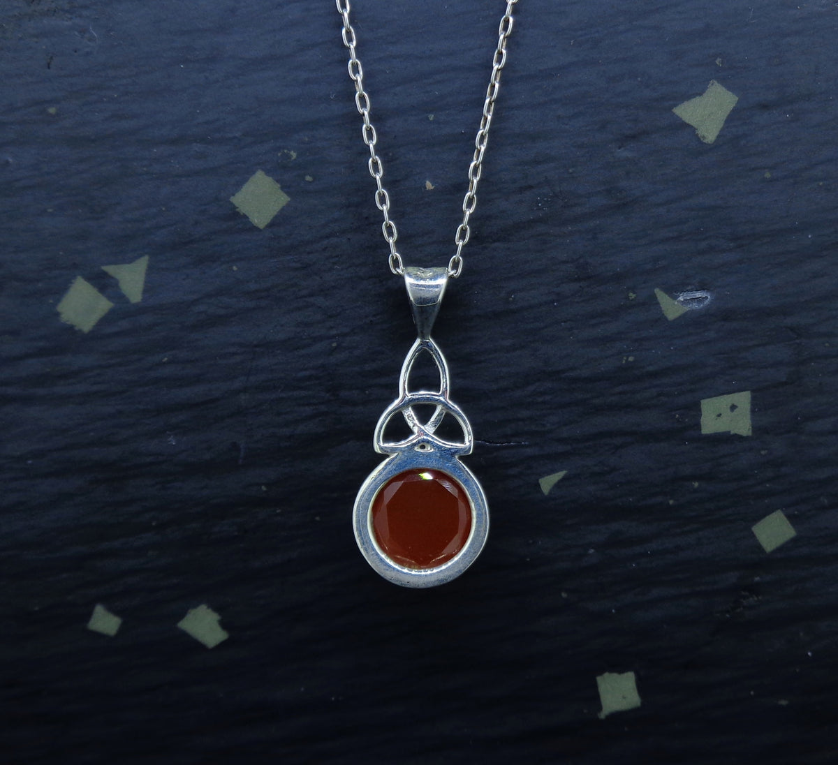 Carnelian Sterling Silver Celtic Pendant