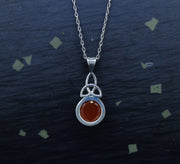 Carnelian Sterling Silver Celtic Pendant