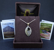 'Glen Clova' Cairngorm Quartz, Scottish Gold & Silver Celtic Pendant
