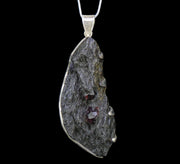 Twin Alaskan Garnets in Mica Sterling Silver Pendant