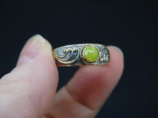 AAA Iona Marble and 14ct Scottish Gold Ring