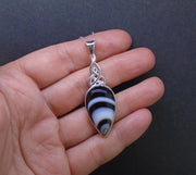 Onyx Sterling Silver Celtic Pendant