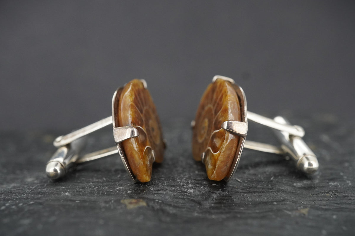 Ammonite Sterling Silver Cufflinks