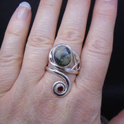 Skye Marble & Garnet Sterling Silver Ring