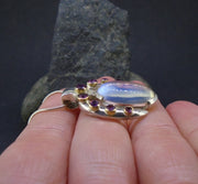 Sri Lankan Moonstone & Rose Sapphire Sterling Silver Pendant