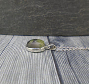 Dainty Skye Marble Sterling Silver Oval Pendant