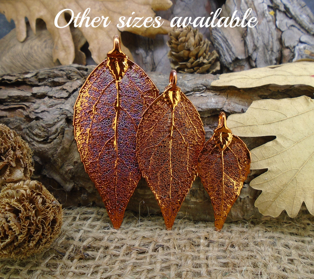 Laurel Leaf Pendant - Red Copper (Large)