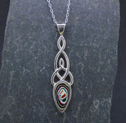 Fordite Sterling Silver Celtic Pendant