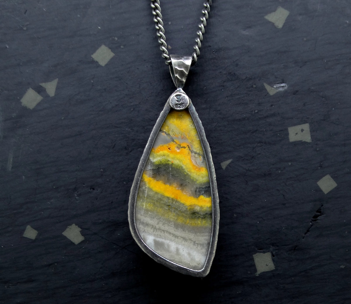 Bumblebee Jasper Sterling Silver Pendant