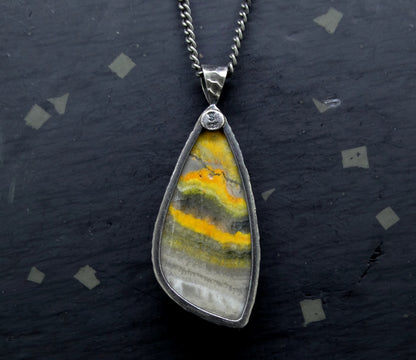 Bumblebee Jasper Sterling Silver Pendant