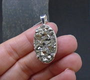 Glittering Pyrite Sterling Silver Pendant