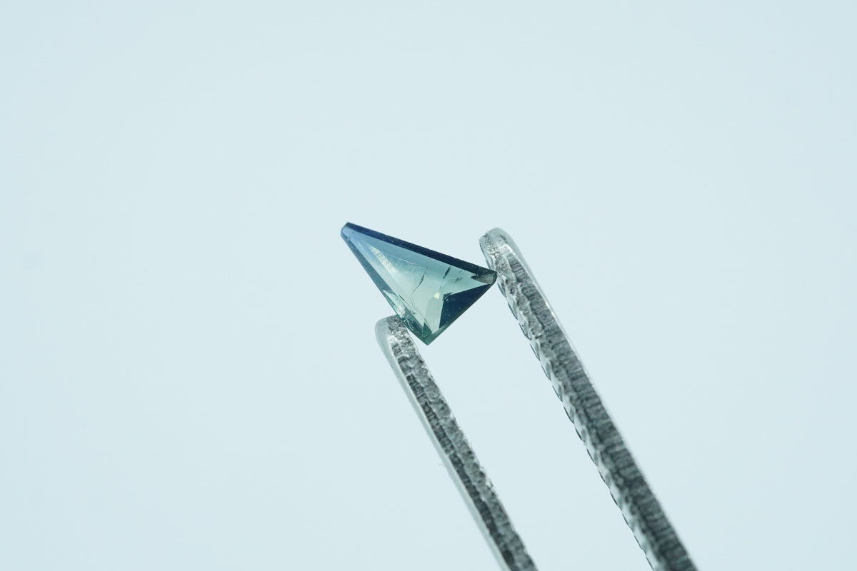 Elongated Trillion Light Blue Rare Scottish Sapphire Gemstone