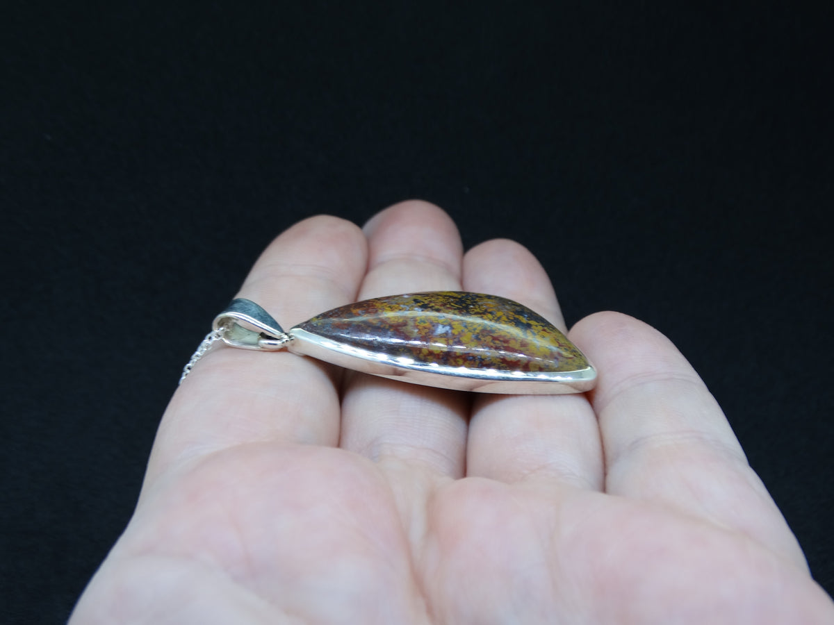Scottish Campsie Fells Jasper Sterling Silver Pendant
