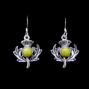 Highland Marble Scottish Thistle Sterling Silver Earrings