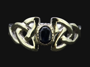 Scottish Sapphire with Scottish Gold Celtic Trinity Knot Ring