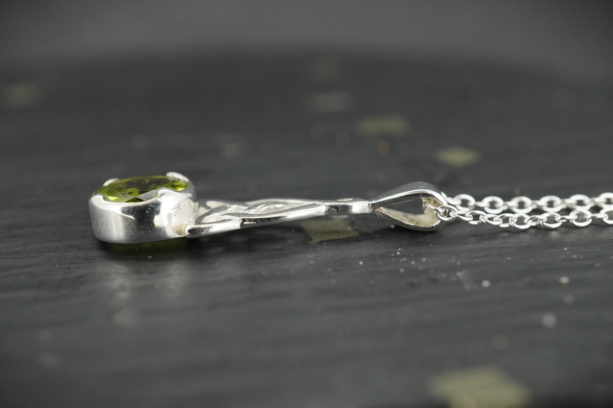 Peridot Sterling Silver Celtic Pendant