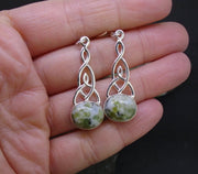 Iona Marble Celtic Knot Sterling Silver Earrings