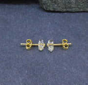 Herkimer Diamond Gold Plated Sterling Silver Studs