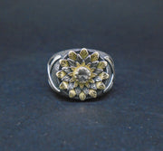 'Flùr na Beinne' Scottish Smoky Quartz Scottish Gold & Silver Ring