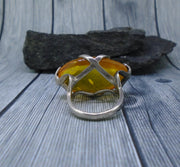 Baltic Amber Sterling Silver Statement Ring