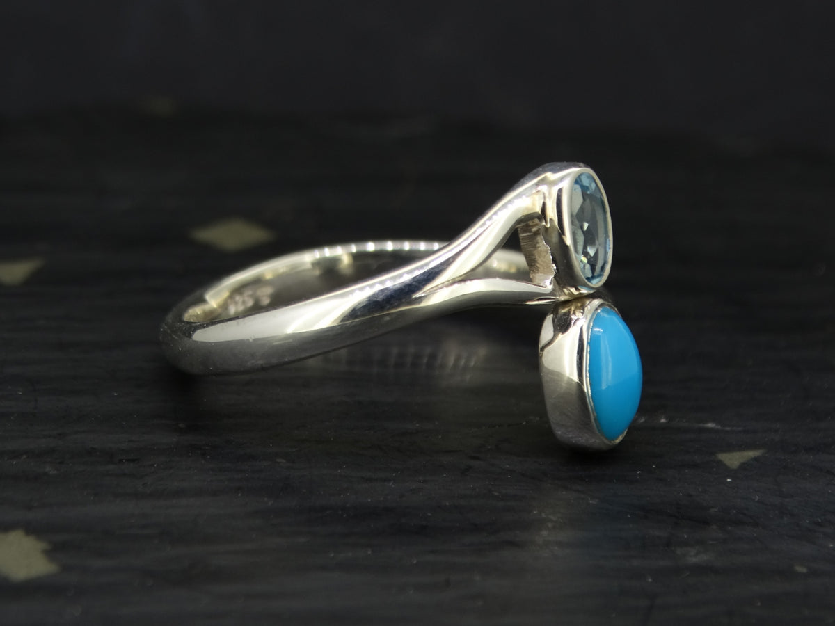 Topaz and Turquoise Sterling Silver Ring