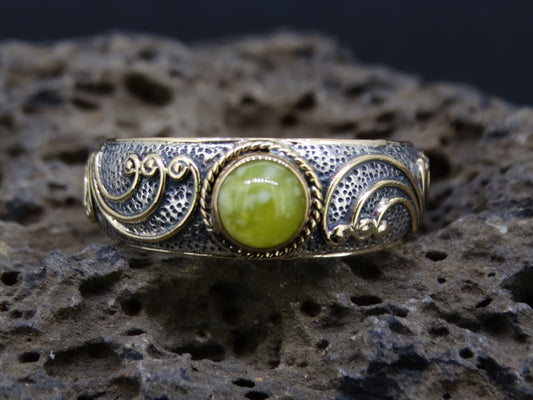AAA Iona Marble and 14ct Scottish Gold Ring