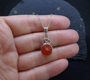 Carnelian Sterling Silver Celtic Pendant