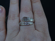 Herkimer Diamond Sterling Silver Celtic Snake Ring