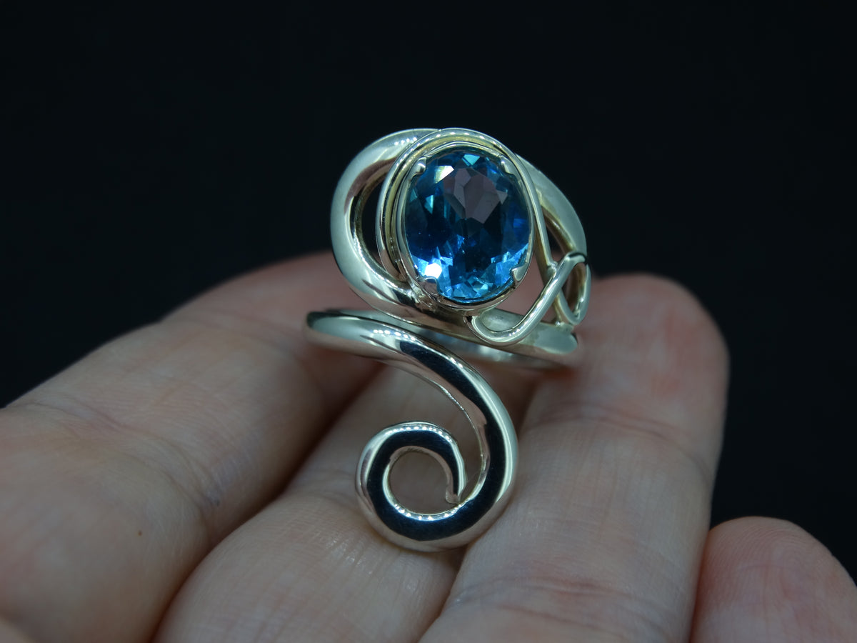 Blue Topaz Sterling Silver Ring