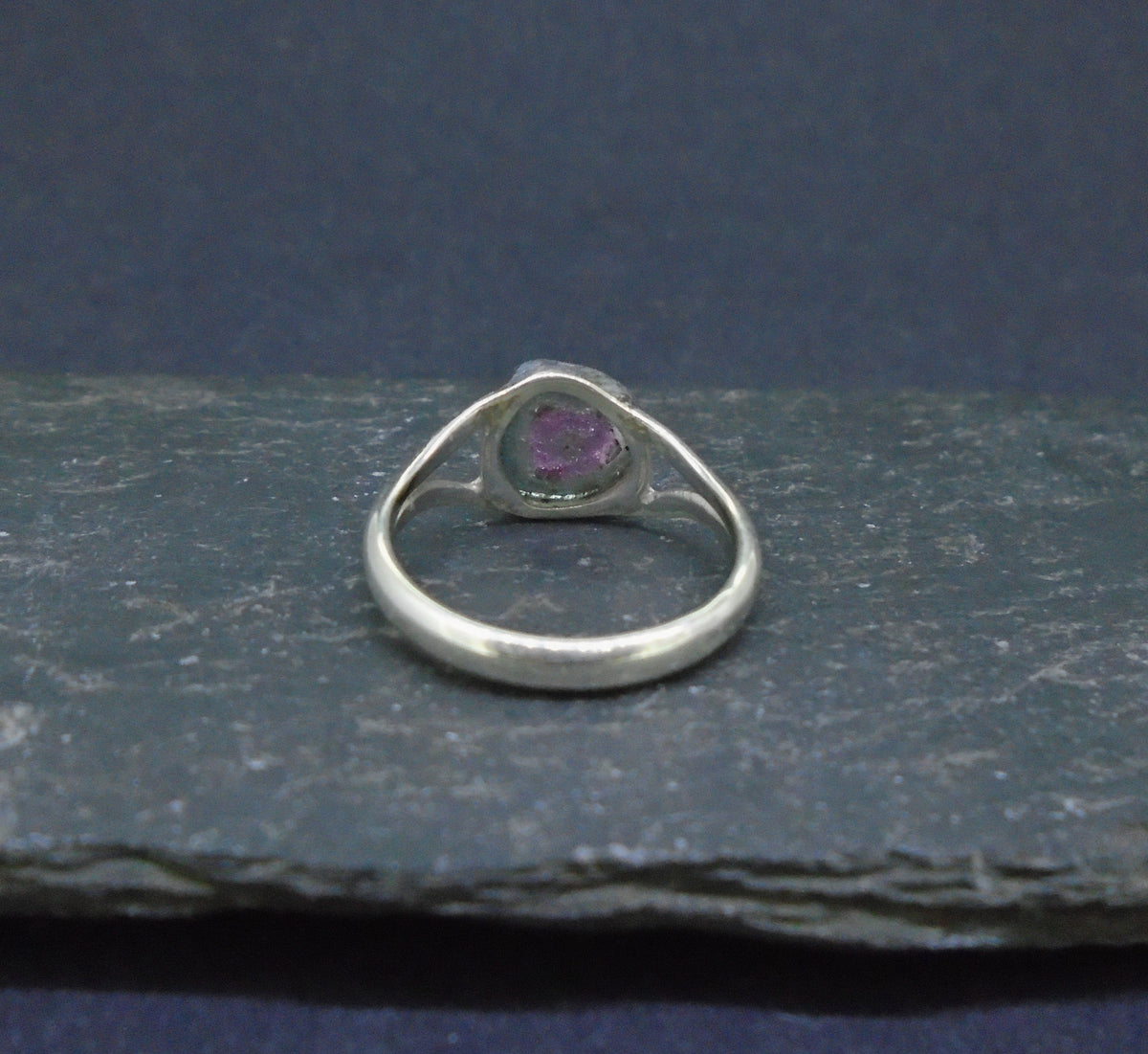 Watermelon Tourmaline Sterling Silver Ring