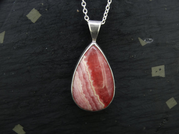 Rhodochrosite Sterling Silver Pendant
