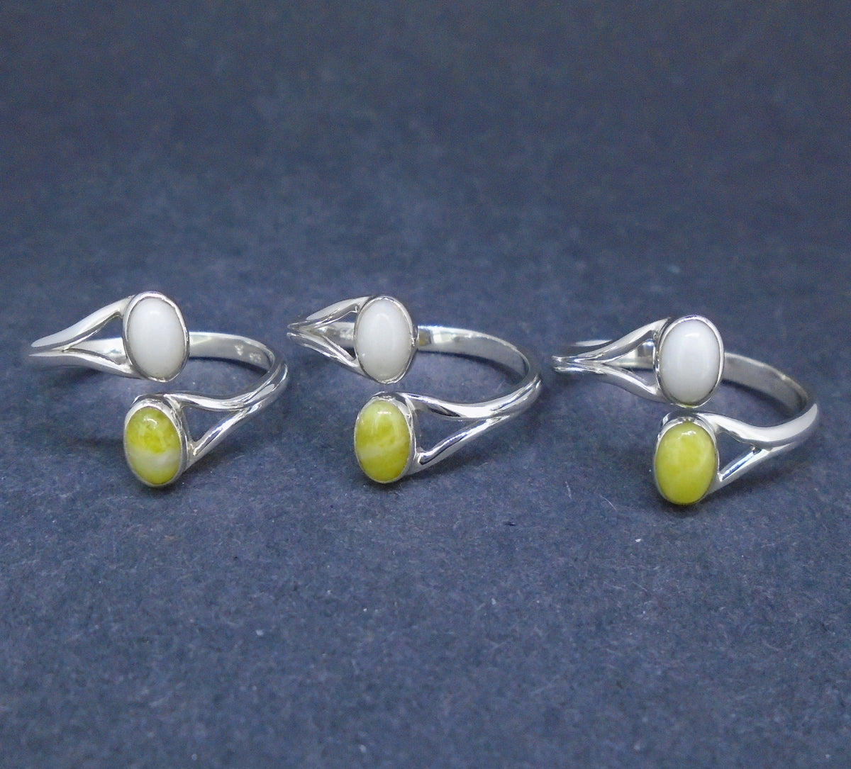 Iona & Scottish Highland Marble Sterling Silver Adjustable Ring
