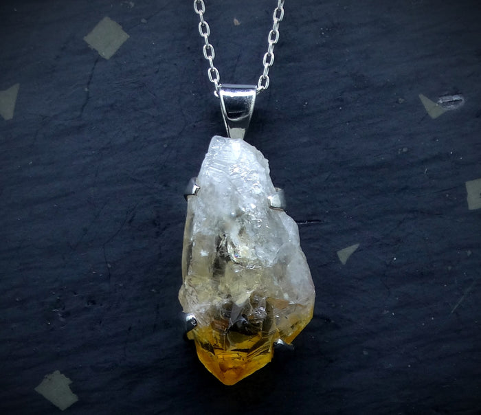 Rough Citrine Sterling Silver Pendant