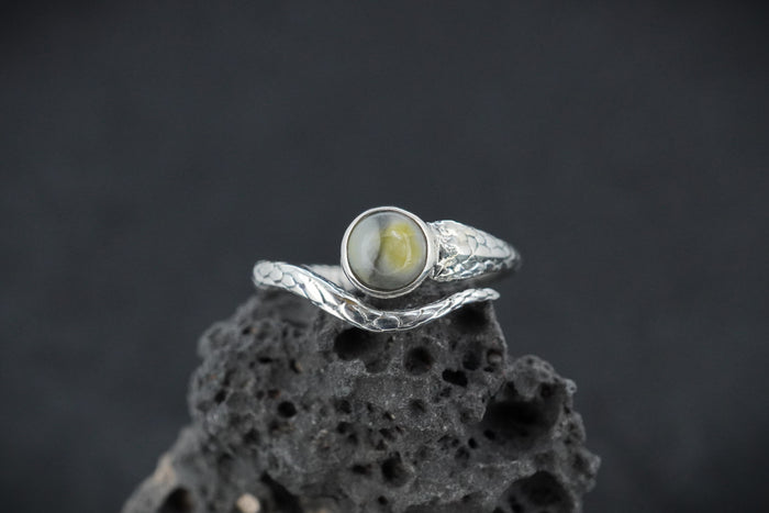 Skye Marble Sterling Silver Serpent Ring