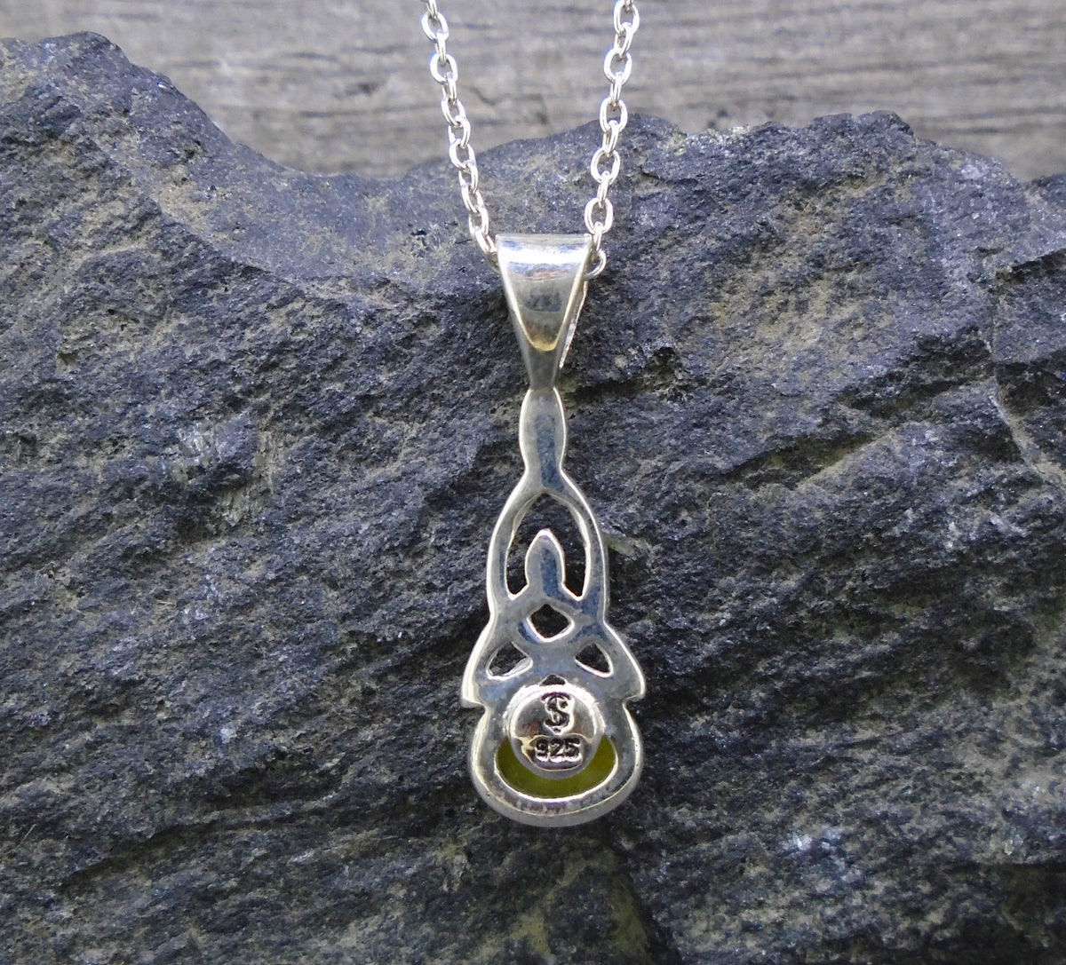 Delicate Highland Marble Celtic Sterling Silver Pendant