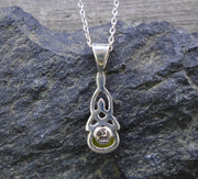 Delicate Highland Marble Celtic Sterling Silver Pendant