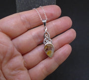 Lemon Citrine Sterling Silver Celtic Pendant