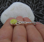Large Highland Marble Celtic Sterling Silver Pendant