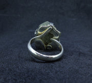 Glittering Iron Pyrite Sterling Silver Ring