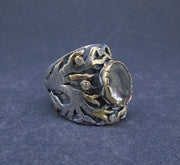 'Freumhan' Perthshire Smoky Quartz & Diamond Scottish Gold & Silver Ring