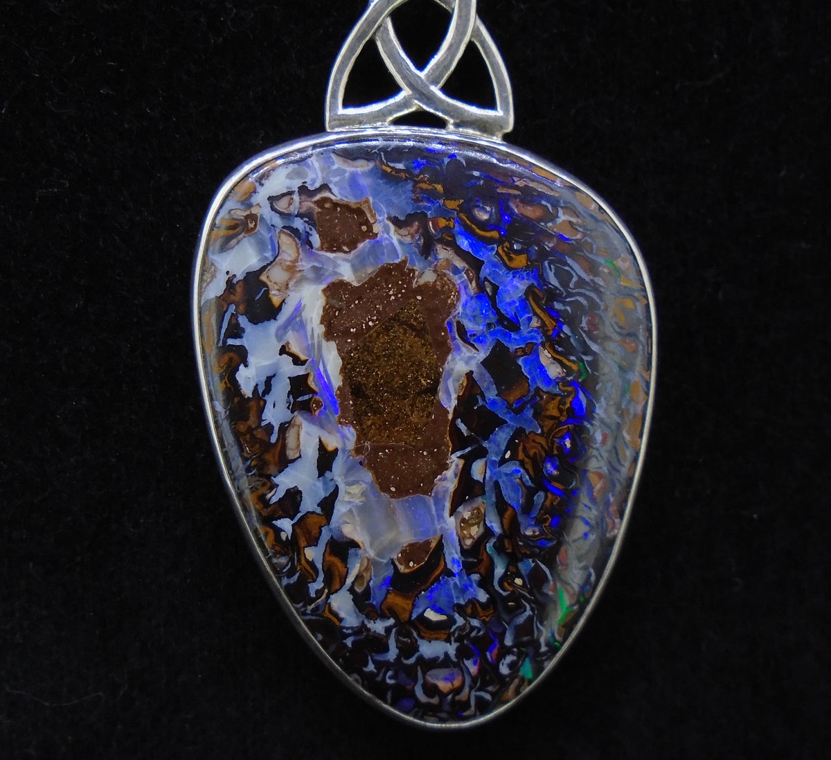 Australian Koroit Opal Sterling Silver Celtic Pendant