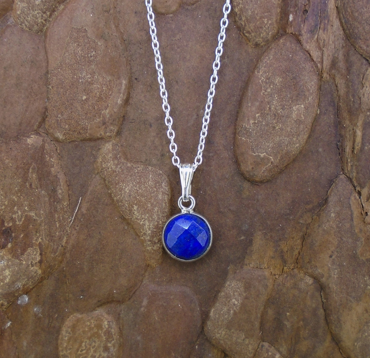 Delicate Lapis Lazuli Sterling Silver Pendant
