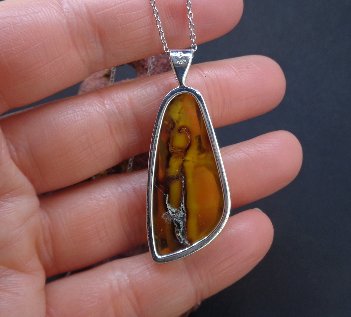 Baltic Amber Sterling Silver Pendant